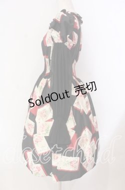 画像3: JESUS DIAMANTE / スペシャルバルーンスリーブワンピ 40 Newトランプ薔薇 クロ O-25-11-08-013-JE-OP-IG-OS