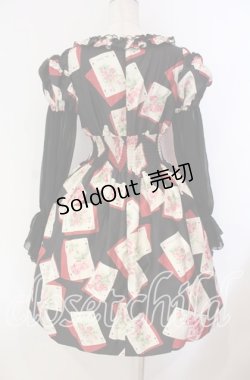 画像4: JESUS DIAMANTE / スペシャルバルーンスリーブワンピ 40 Newトランプ薔薇 クロ O-25-11-08-013-JE-OP-IG-OS