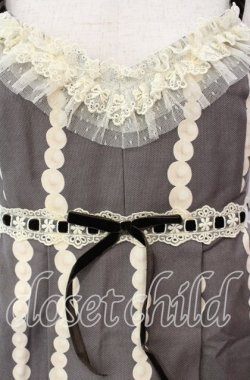 画像2: Emily Temple cute / パール＆プードルハイウエストノースリーブワンピース  グレー O-25-11-08-014-ET-OP-IG-OS