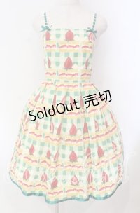 Emily Temple cute / ギンガムショートケーキノースリーブワンピース  グリーン O-25-11-08-015-ET-OP-IG-OS