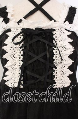 画像2: BABY,THE STARS SHINE BRIGHT / からみ3段ティアードジャンパースカート  クロ×シロ O-25-11-08-019-BA-OP-IG-OS