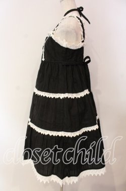 画像3: BABY,THE STARS SHINE BRIGHT / からみ3段ティアードジャンパースカート  クロ×シロ O-25-11-08-019-BA-OP-IG-OS
