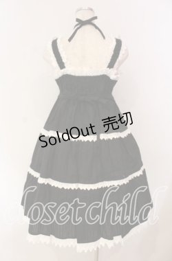 画像4: BABY,THE STARS SHINE BRIGHT / からみ3段ティアードジャンパースカート  クロ×シロ O-25-11-08-019-BA-OP-IG-OS