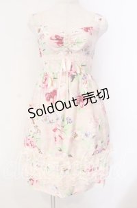 JESUS DIAMANTE / シシリアワンピース 38 トリアノン薔薇 ピンク O-25-11-08-022-JE-OP-IG-OS