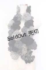 PINK HOUSE / グラデーションフラワーモチーフモヘアストール  クロ O-25-11-10-001-LO-ZA-IG-OS