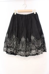 BPN / ラメレーススカート  ブラック O-25-11-10-035-GO-SK-IG-OS