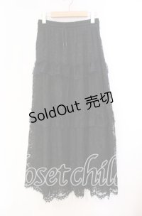 DARK IN LOVE / Gothic ruffle lace long skirt スカート F ブラック O-25-11-10-038-PU-SK-IG-OS