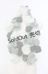 PINK HOUSE / グラデーションフラワーモチーフモヘアストール  グリーン O-25-11-10-006-LO-ZA-IG-OS