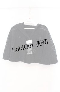 MIHO MATSUDA / フード付きレースケープ  ブラック O-25-11-10-039-GO-TO-OW-OS