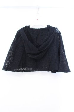 画像3: MIHO MATSUDA / フード付きレースケープ  ブラック O-25-11-10-039-GO-TO-OW-OS