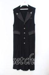 ALGONQUINS / ジャガード切り替えロングジレ F ブラック O-25-11-10-040-AL-TO-OW-OS