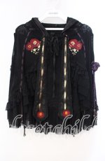 画像1: Ozz oneste / 椿刺繍涼風ケープ  ブラック O-25-11-10-045-OO-TO-IG-OS (1)