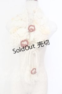 PINK HOUSE / フラワーモチーフモヘアティペット  シロ O-25-11-10-007-LO-ZA-IG-OS