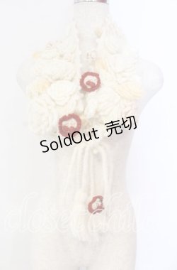 画像1: PINK HOUSE / フラワーモチーフモヘアティペット  シロ O-25-11-10-007-LO-ZA-IG-OS