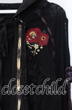 画像2: Ozz oneste / 椿刺繍涼風ケープ  ブラック O-25-11-10-045-OO-TO-IG-OS