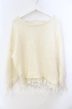 画像1: LIZ LISA / アンゴラ混パール配色ニット  アイボリー O-25-11-10-047-LO-TO-IG-OS