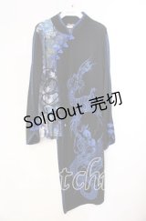 Qutie Frash / 和柄チャイナカットソー  ブルー×ブラック O-25-11-10-049-QU-TO-IG-OS