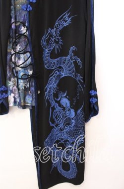 画像3: Qutie Frash / 和柄チャイナカットソー  ブルー×ブラック O-25-11-10-049-QU-TO-IG-OS