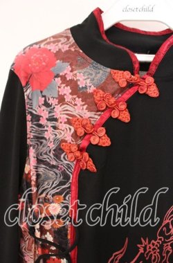 画像2: Qutie Frash / 和柄チャイナカットソー  レッド×ブラック O-25-11-10-050-QU-TO-IG-OS