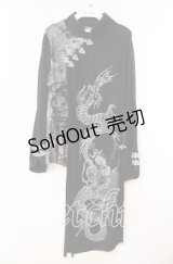 Qutie Frash / 和柄チャイナカットソー  ブラック O-25-11-10-051-QU-TO-IG-OS