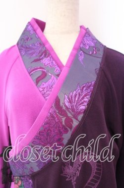 画像2: Qutie Frash / アシメ着物カーデ  パープル O-25-11-10-052-QU-JA-IG-OS