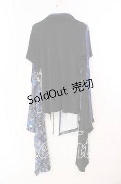画像4: Qutie Frash / チャイナ着物袖カットソー  ブルー×ブラック O-25-11-10-054-QU-TO-IG-OS
