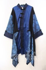 Qutie Frash / 着物チャイナチュニック  ブルー O-25-11-10-055-QU-TO-IG-OS