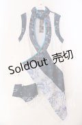 Qutie Frash / 胸開きチャイナチュニック  ホワイト×ブルー O-25-11-10-057-QU-OP-IG-OS