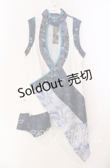 Qutie Frash / 胸開きチャイナチュニック  ホワイト×ブルー O-25-11-10-057-QU-OP-IG-OS