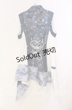 画像3: Qutie Frash / 胸開きチャイナチュニック  ホワイト×ブルー O-25-11-10-057-QU-OP-IG-OS