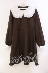 Amavel / ロゴリボンセーラーワンピース  ブラウン O-25-11-10-060-CA-OP-IG-OS