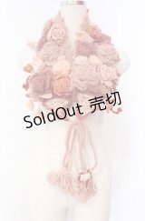 PINK HOUSE / フラワーモチーフモヘアティペット  ピンク O-25-11-10-010-LO-ZA-IG-OS