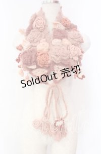 PINK HOUSE / フラワーモチーフモヘアティペット  ピンク O-25-11-10-010-LO-ZA-IG-OS