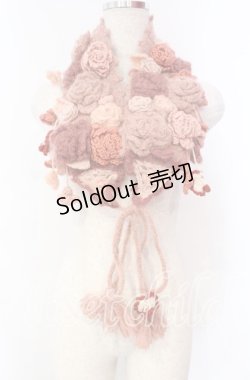 画像1: PINK HOUSE / フラワーモチーフモヘアティペット  ピンク O-25-11-10-010-LO-ZA-IG-OS