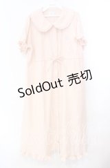 merry jenny / bear刺繍ドロストガーゼワンピース  ピンク O-25-11-10-061-LO-OP-IG-OS