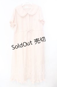 merry jenny / bear刺繍ドロストガーゼワンピース  ピンク O-25-11-10-061-LO-OP-IG-OS