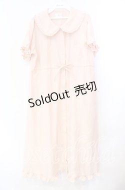 画像1: merry jenny / bear刺繍ドロストガーゼワンピース  ピンク O-25-11-10-061-LO-OP-IG-OS