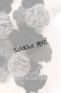 画像2: PINK HOUSE / グラデーションフラワーモチーフモヘアストール  クロ O-25-11-10-001-LO-ZA-IG-OS