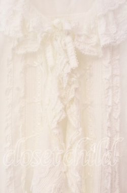 画像2: PINK HOUSE / ローズレース使いローンフリルブラウス  シロ O-25-11-10-064-LO-BL-IG-OS
