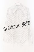PEACE NOW / 変形襟ストライプブラウス M ホワイト O-25-11-10-070-PU-BL-OW-OS