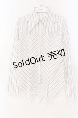 PEACE NOW / 変形襟ストライプブラウス M ホワイト O-25-11-10-070-PU-BL-OW-OS