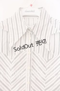 画像2: PEACE NOW / 変形襟ストライプブラウス M ホワイト O-25-11-10-070-PU-BL-OW-OS