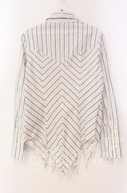 画像3: PEACE NOW / 変形襟ストライプブラウス M ホワイト O-25-11-10-070-PU-BL-OW-OS