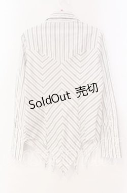 画像3: PEACE NOW / 変形襟ストライプブラウス M ホワイト O-25-11-10-070-PU-BL-OW-OS