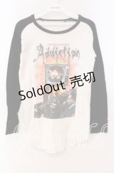 STIGMATA / Addictuonプリントラグラン XS ホワイト×ブラック O-25-11-10-071-GO-TO-OW-OS