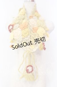 PINK HOUSE / フラワーモチーフモヘアティペット  イエロー O-25-11-10-012-LO-ZA-IG-OS