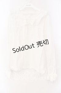 PINK HOUSE / ピコレース使い丸襟プルブラウス  シロ O-25-11-10-073-LO-BL-OW-OS