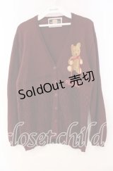 PINK HOUSE / ロゴリボン使いくまちゃんカーディガン  ワイン O-25-11-10-075-LO-TO-OW-OS