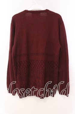 画像3: PINK HOUSE / ロゴリボン使いくまちゃんカーディガン  ワイン O-25-11-10-075-LO-TO-OW-OS