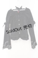 BABY,THE STARS SHINE BRIGHT / 姫袖後ろシャーリングブラウス  クロ×クロ O-25-11-10-076-BA-BL-IG-OS